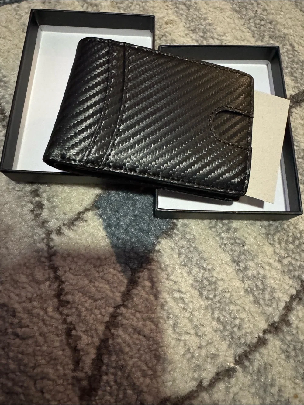 Black Carbon-Texture Men's Wallet - Unbranded
